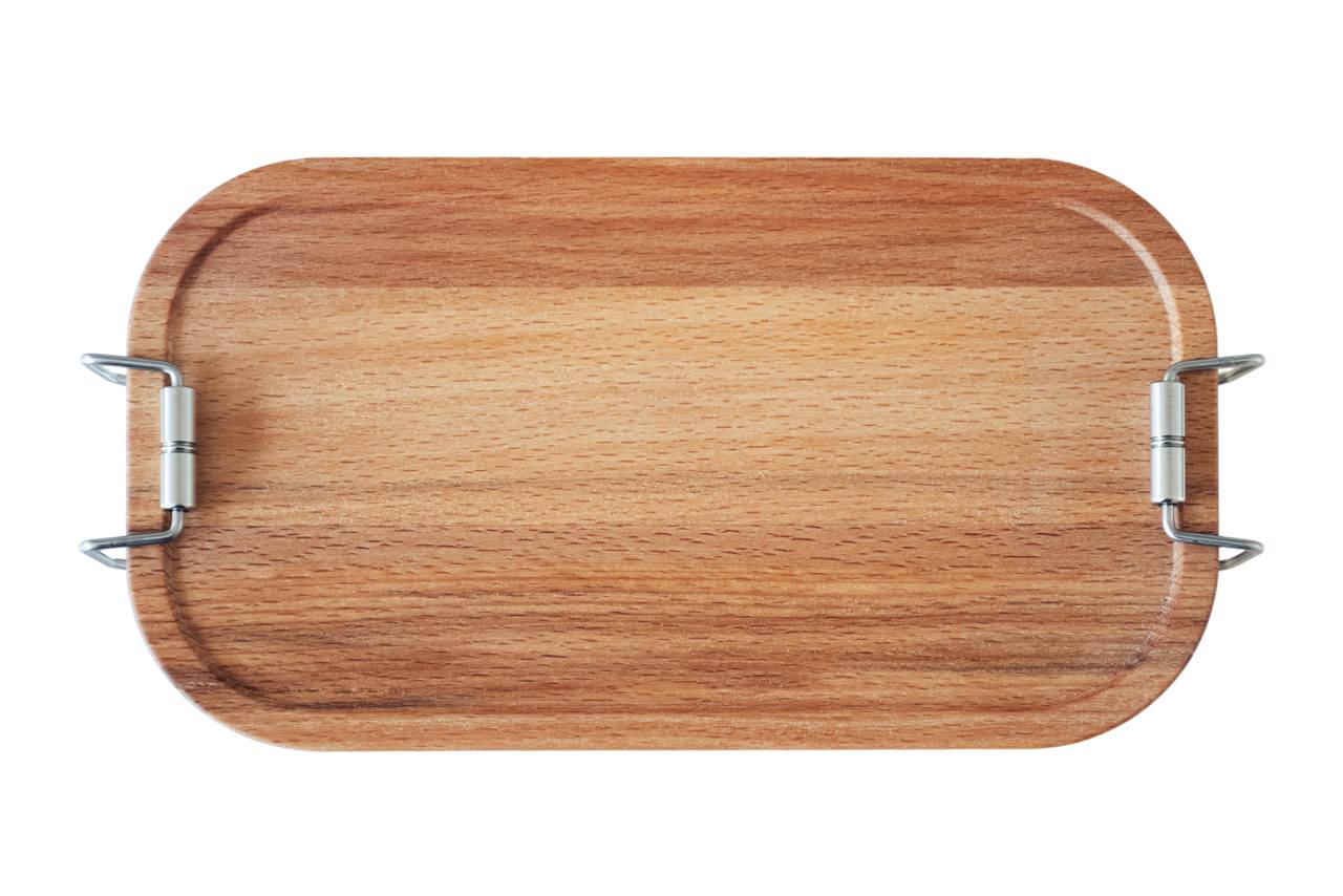 Langlebige Lunchbox / Brotdose mit Buchenholzdeckel – &.