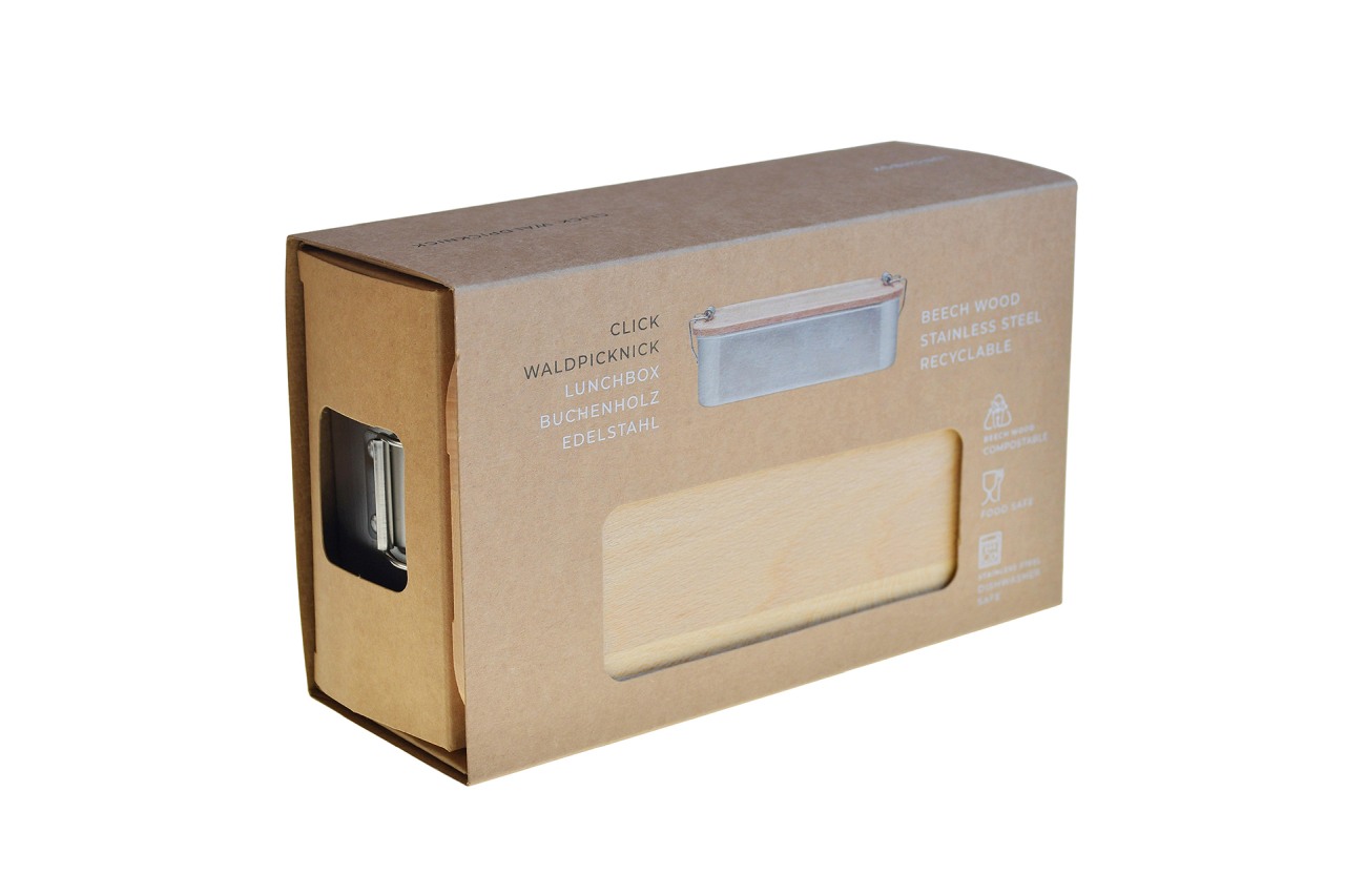 Edelstahl Lunchbox Buchenholz