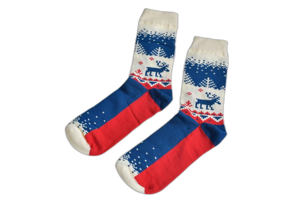 Weihnachtsbox Geschenkset mit Socken Gr. 43-46 und Handwärmer
