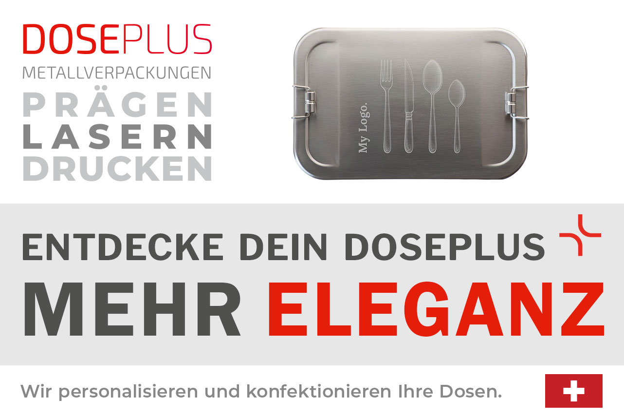 Rechteckiges Metall-Etui CP ES C7 – Banner: Entdecke dein Doseplus – Mehr Eleganz. Dezentes, modernes Döschen aus Metall ideal für individuelles Branding.