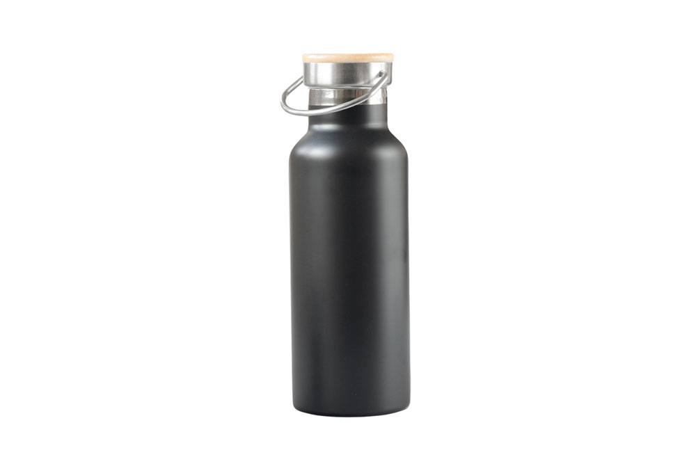 Trinkflasche aus Edelstahl mit Bambusdeckel