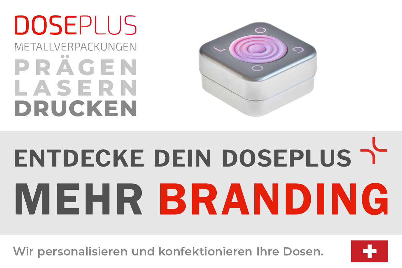 Doseplus Seifendose DSS-065 – entdecke dein Doseplus, mehr Branding. Robuste quadratische Metalldose perfekt für Seifen, Pflegeprodukte oder Branding-Geschenke.
